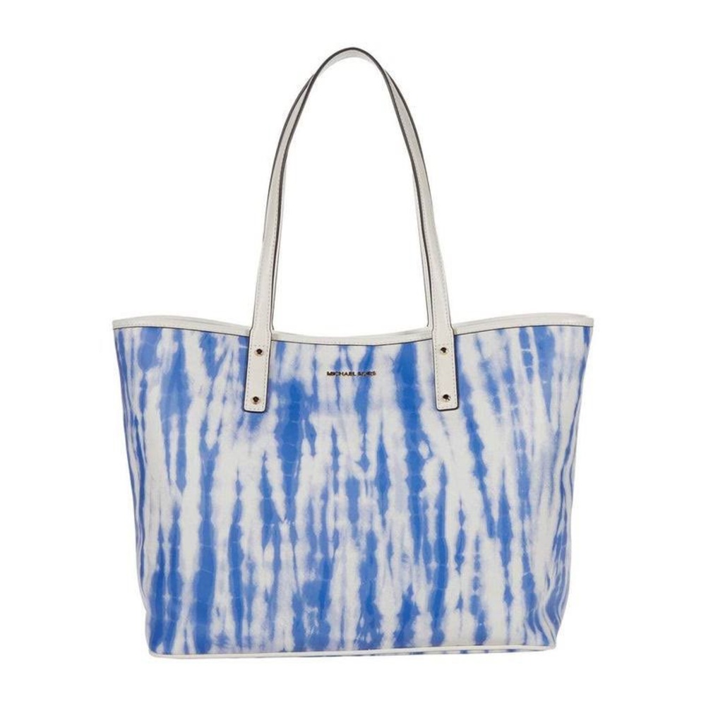 Michael kors blue and white tie die large tote